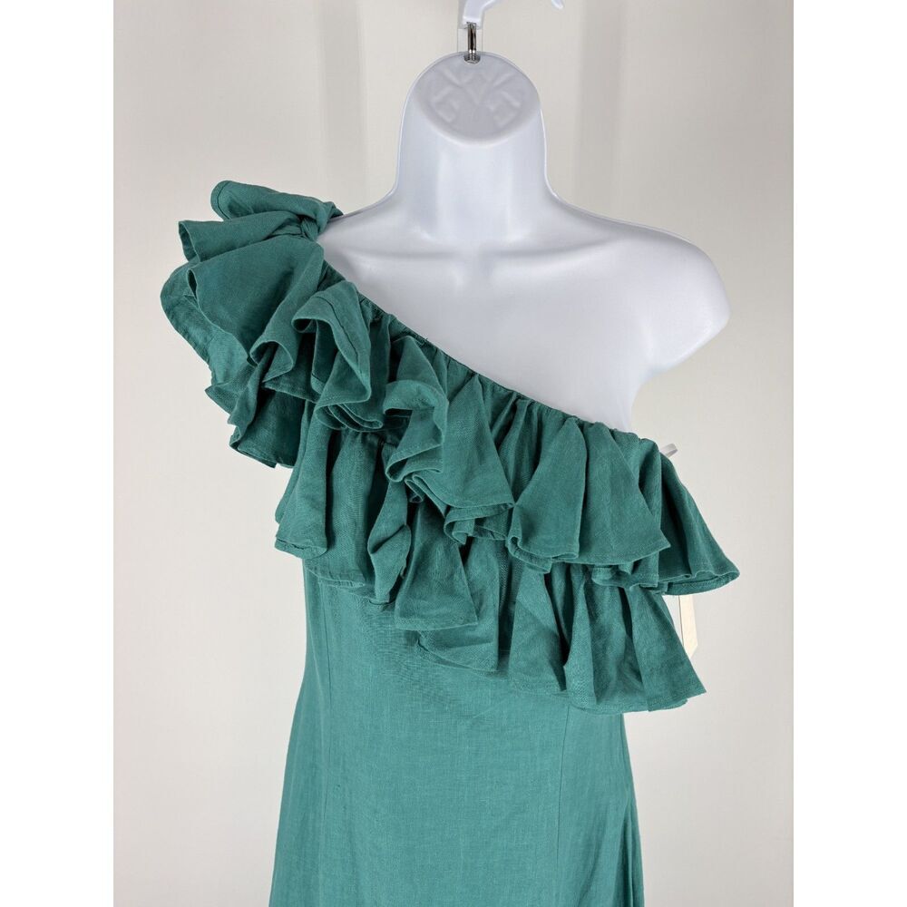 One Shoulder Ruffle Floral Midi Dress - Picture 3 of 7